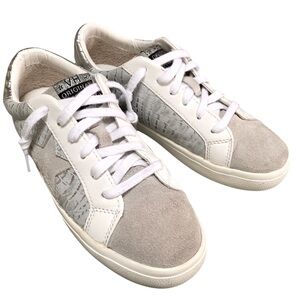VINTAGE HAVANA Edge Croc Embossed Leather Sneakers
